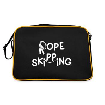 Rope Skipping Rope Design für stolze Seilspringer - Retro Tasche - Schwarz/Gold - Hinten