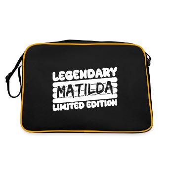 Name Matilda - Retro Tasche - Schwarz/Gold - Hinten