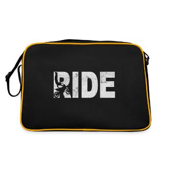 Motocross motorcross motorcycle stunt ride jump - Retro Bag - black/gold - Back