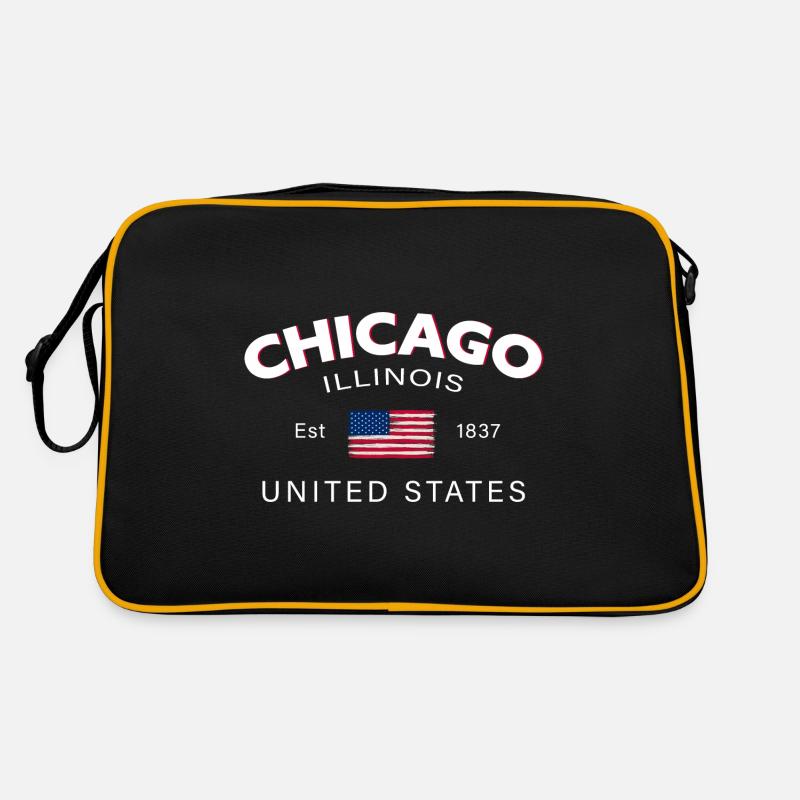 Drapeau des États-Unis Chicago Illinois Sac Retro