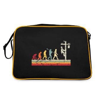 Elektriker Human Evolution Vintage Lineman - Retro Tasche - Schwarz/Gold - Hinten