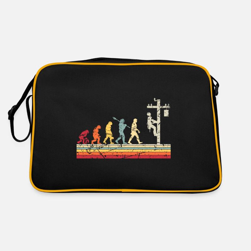 Electrician Human Evolution Vintage Lineman Retro Bag