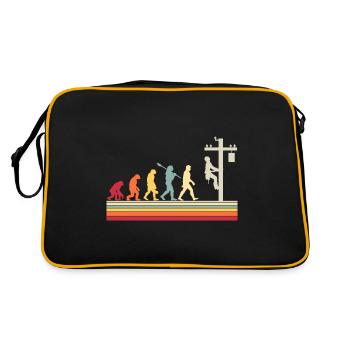 Elektriker Human Evolution Vintage Lineman - Retro Tasche - Schwarz/Gold - Hinten