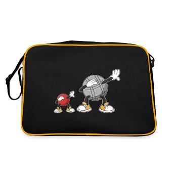 Dabbing Boulekugeln für Bouler boulen Boulesport - Retro Tasche - Schwarz/Gold - Hinten