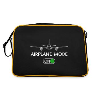 Flugzeug Pilot Fliegen Flugmodus An I Geschenk - Retro Tasche - Schwarz/Gold - Hinten