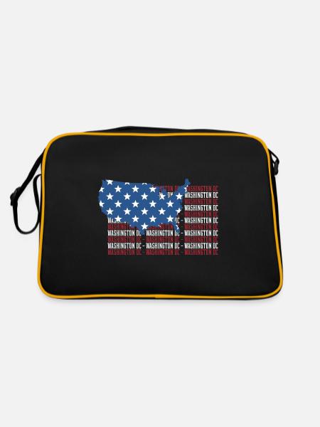 American FLAG WASHINGTON DC city - Patriotic Gift - Retro Bag - black/gold - Back