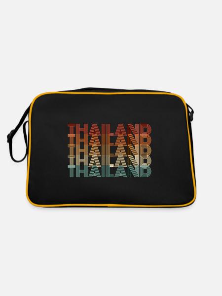 Thailand - Retro Tasche - Schwarz/Gold - Hinten