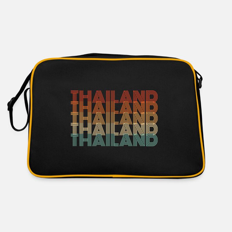 Thailand - Retro Tasche - Schwarz/Gold