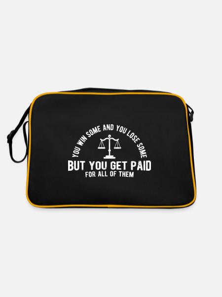 Richter Jurist Anwalt - Retro Tasche - Schwarz/Gold - Hinten