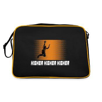 basketball "dunking-hero" basketballspiel - Retro Tasche - Schwarz/Gold - Hinten