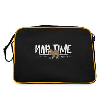 Nap Time is my Happy Hour Nap Sloth - Retro Bag - black/gold - Back