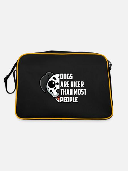 Les chiens sont plus gentils que la plupart des gens - Sac Retro - noir/or - Dos