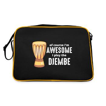 Djembé Player Drummer Music Drum Musicien - Sac Retro - noir/or - Dos