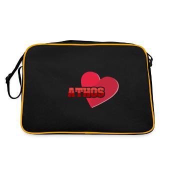 Vorname Athos - Retro Tasche - Schwarz/Gold - Hinten