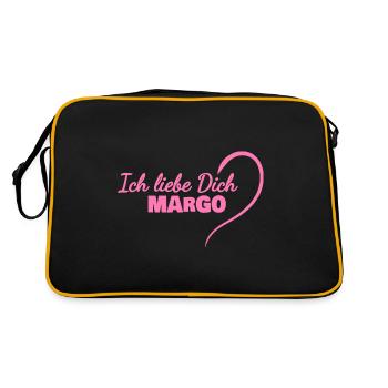 Liebe für Margo LiebeDich Herz - Retro Tasche - Schwarz/Gold - Hinten