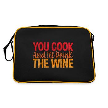 Vous cuisinez et je boirai le vin 3 - Sac Retro - noir/or - Dos