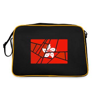 Geschenk für Hongkong - Retro Tasche - Schwarz/Gold - Hinten