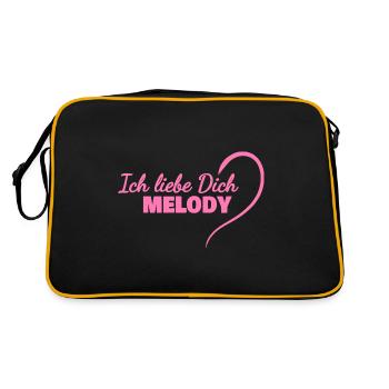 Liebe Melody - Retro Tasche - Schwarz/Gold - Hinten