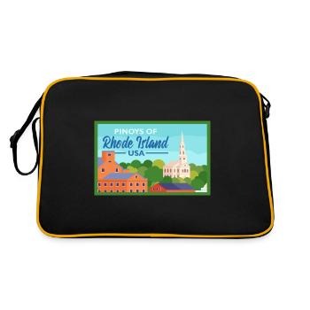 Rhode Island Fil-Am Design für stolze Pinoys - Retro Tasche - Schwarz/Gold - Hinten