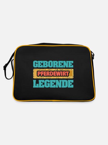 Pferdewirt als Beruf - Retro Tasche - Schwarz/Gold - Hinten