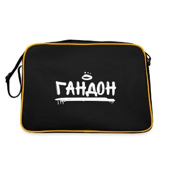 Gandon russe insultant préservatif rap Russie - Sac Retro - noir/or - Dos