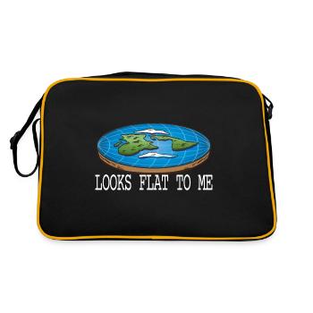 Looks Flat To Me Flat Earth Society Flache Erde - Retro Bag - black/gold - Back