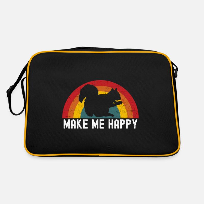Eichhörnchen - Retro Tasche - Schwarz/Gold
