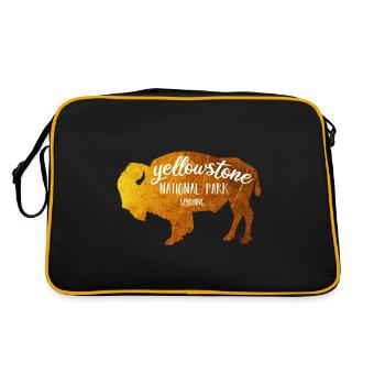 Yellowstone Bison gold color - Retro Bag - black/gold - Back