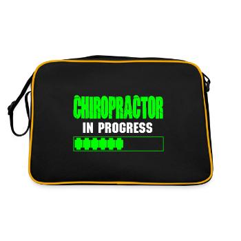 Physiotherapeut Chiropraktiker Physiotherapie - Retro Tasche - Schwarz/Gold - Hinten