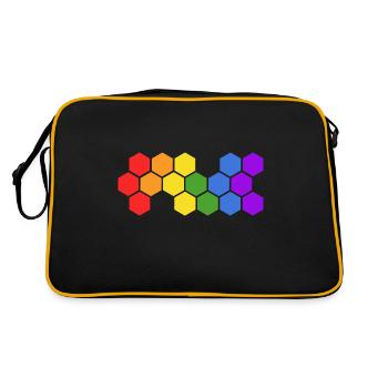 lgbt pride love gay human pan queer lgbtq rules - Retro Bag - black/gold - Back