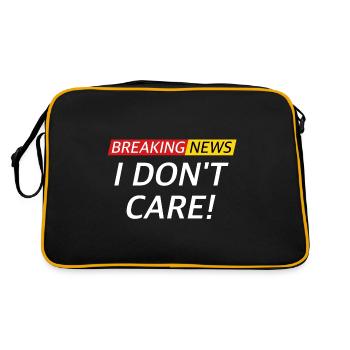 I don't care, news funny sayings - Retro Bag - black/gold - Back