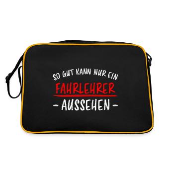Fahrlehrer Lustige Spruch Fahrschullehrer Geschenk - Retro Tasche - Schwarz/Gold - Hinten