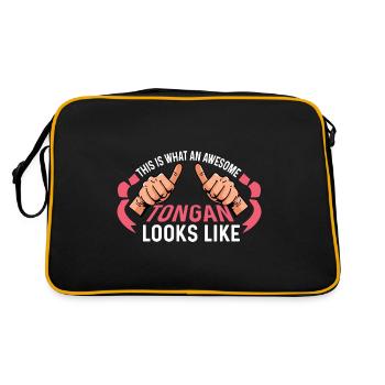Super Tongan Handsome Person Gift - Retro Bag - black/gold - Back