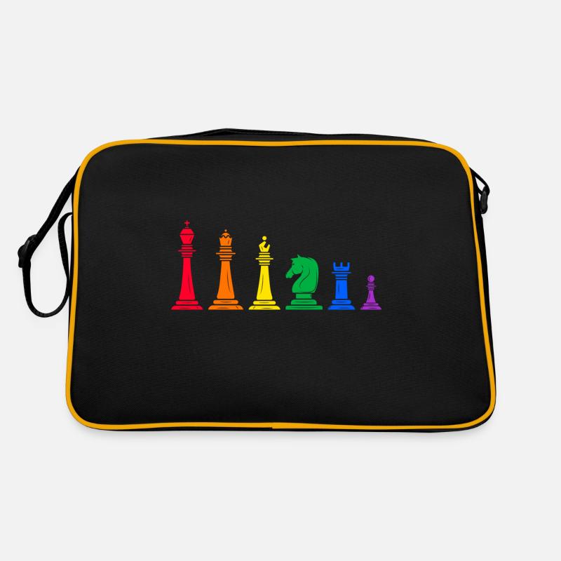 checkmate pièce d’échecs arc-en-ciel lgbt Sac Retro