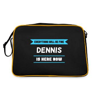 Dennis Name Spruch für stolzen Dennis - Retro Tasche - Schwarz/Gold - Hinten