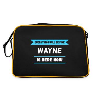 Wayne Name Spruch für stolze Waynes - Retro Tasche - Schwarz/Gold - Hinten