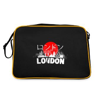 London England UK City Japan Japanese script - Retro Bag - black/gold - Back