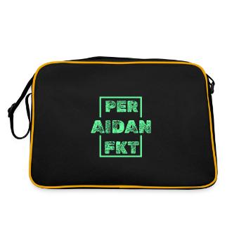 Geschenk für Aidan - Retro Tasche - Schwarz/Gold - Hinten
