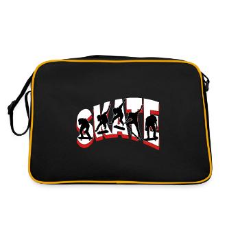 Skateboarding Skate Skater Skateboard Sk8 Trick - Retro Tasche - Schwarz/Gold - Hinten