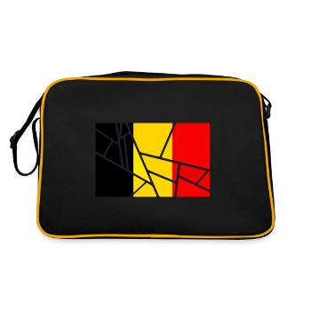 Land Belgien - Retro Tasche - Schwarz/Gold - Hinten