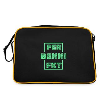 Geschenk für Benni - Retro Tasche - Schwarz/Gold - Hinten
