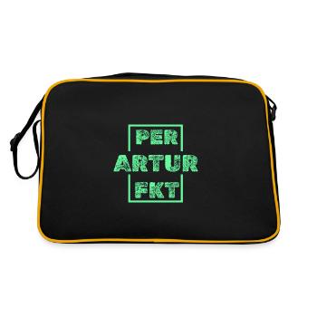 Geschenk für Artur - Retro Tasche - Schwarz/Gold - Hinten
