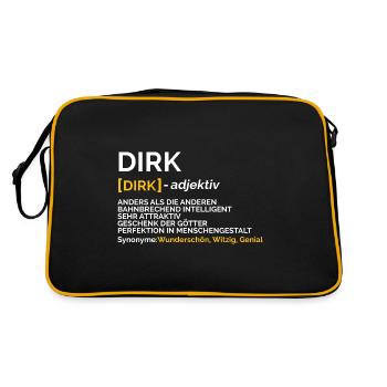 Dirk - Retro Tasche - Schwarz/Gold - Hinten