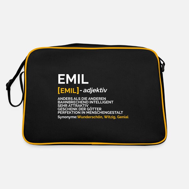 Emil - Retro Tasche - Schwarz/Gold