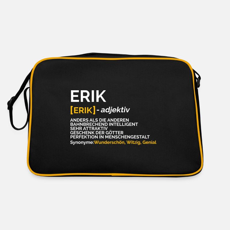 Erik - Retro Tasche - Schwarz/Gold