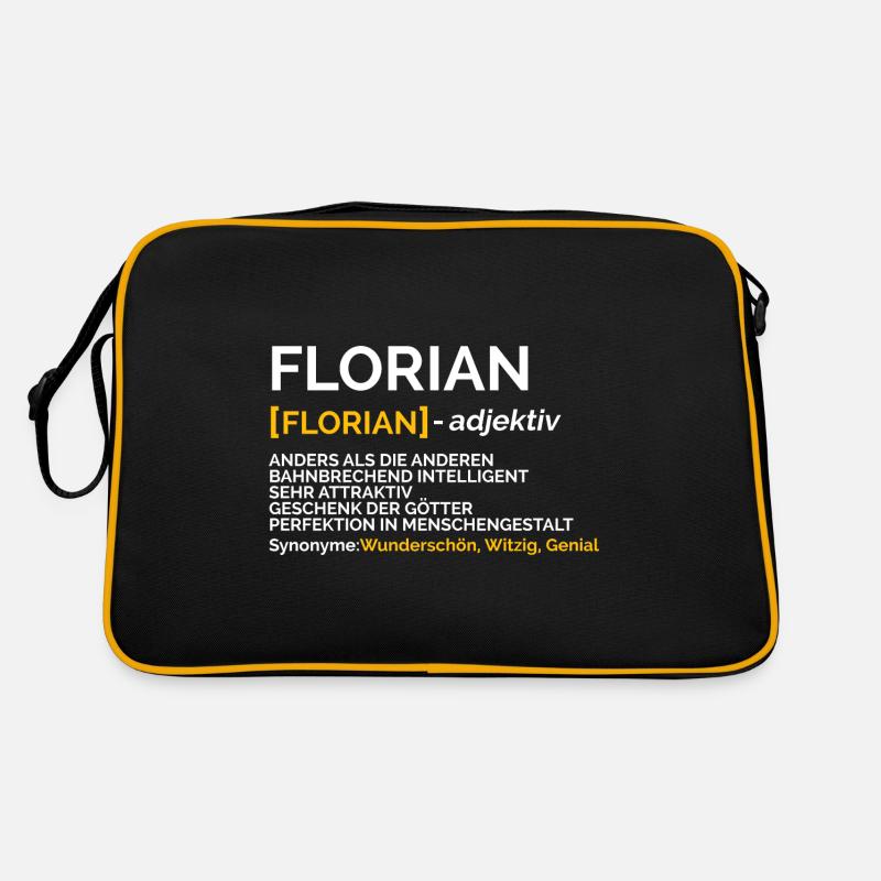 Florian - Retro Tasche - Schwarz/Gold