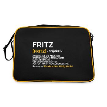 Fritz - Retro Tasche - Schwarz/Gold - Hinten