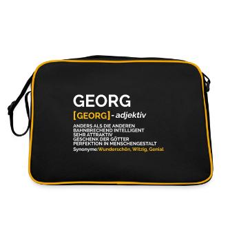 Georg - Retro Tasche - Schwarz/Gold - Hinten