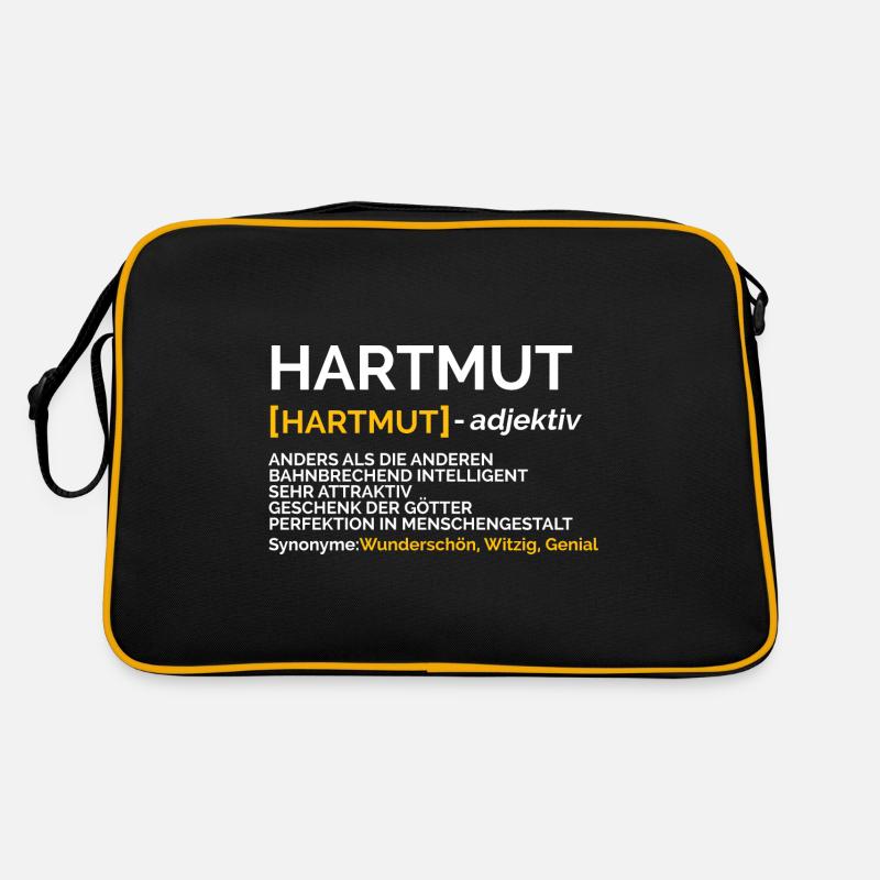 Hartmut - Retro Tasche - Schwarz/Gold