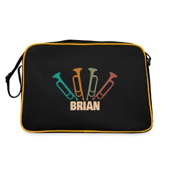 Prénom Brian - Sac Retro - noir/or - Dos